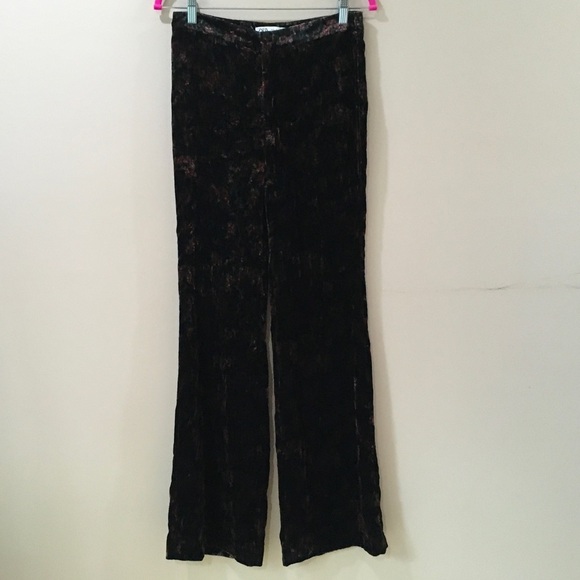 ZARA the Charlotte flare Pant floral black red size small - Picture 2 of 4